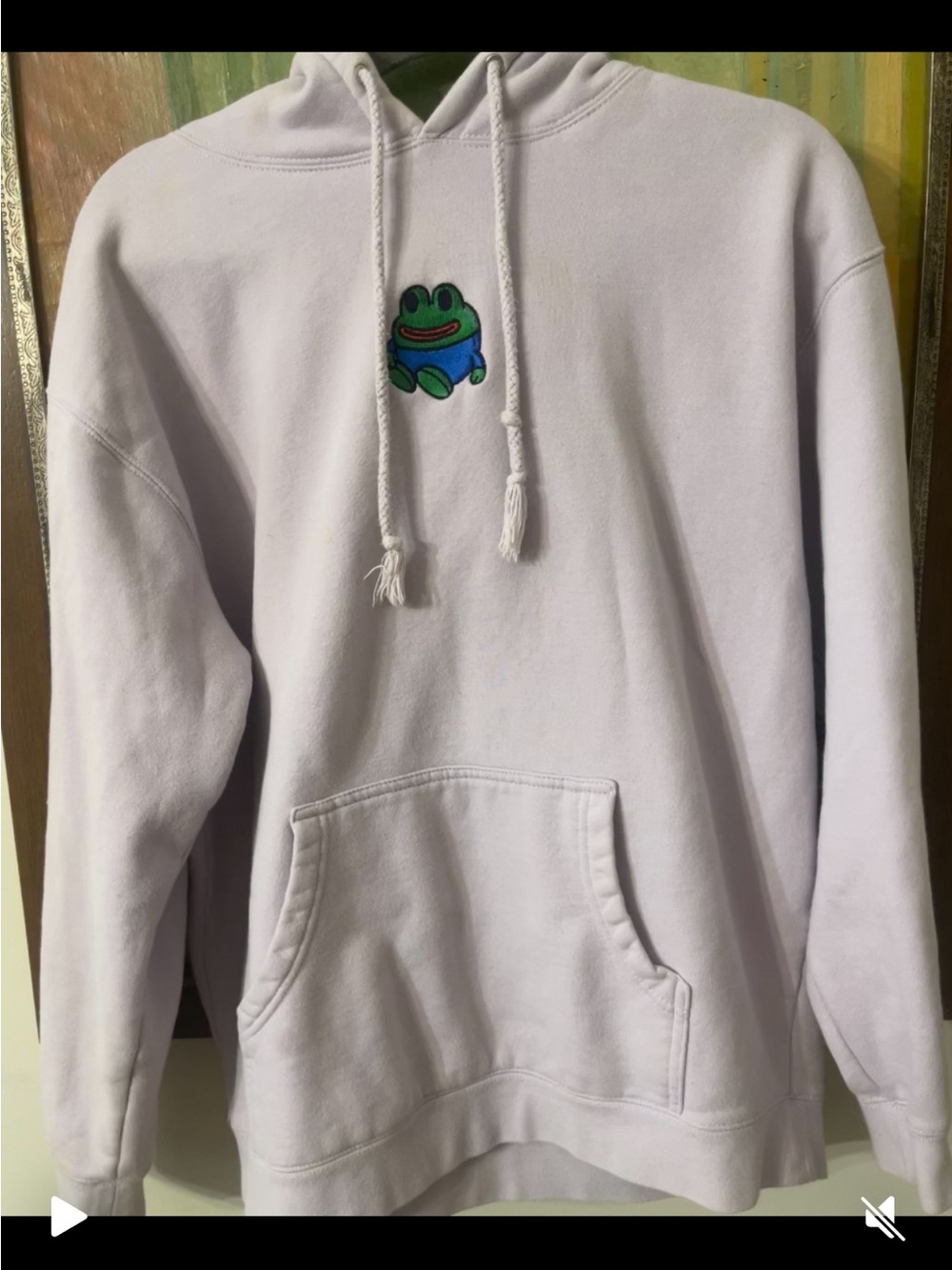 Men's Laveder Hoodie with Frog Embroidery